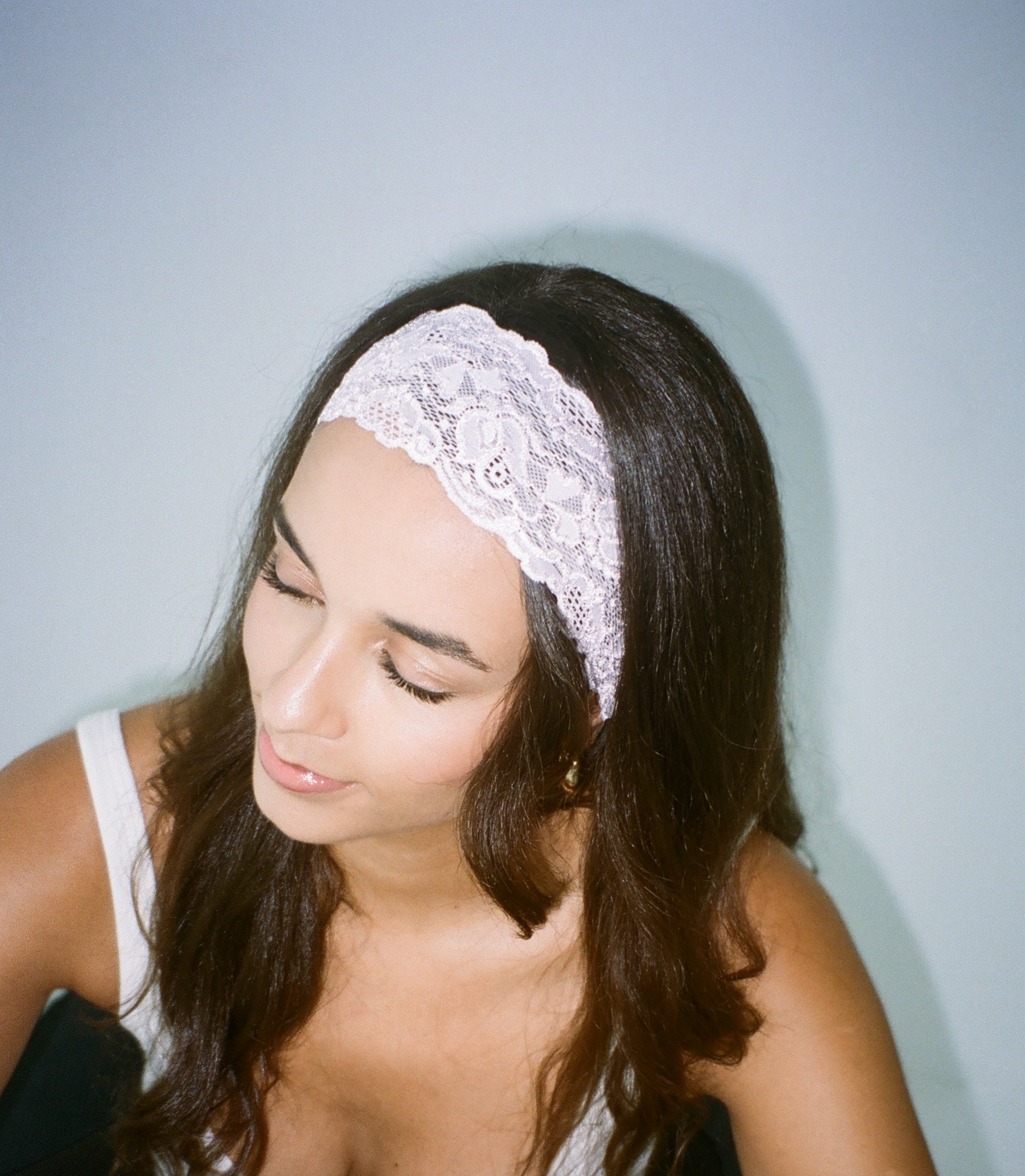 Bandeau dentelle - Rose Pastel