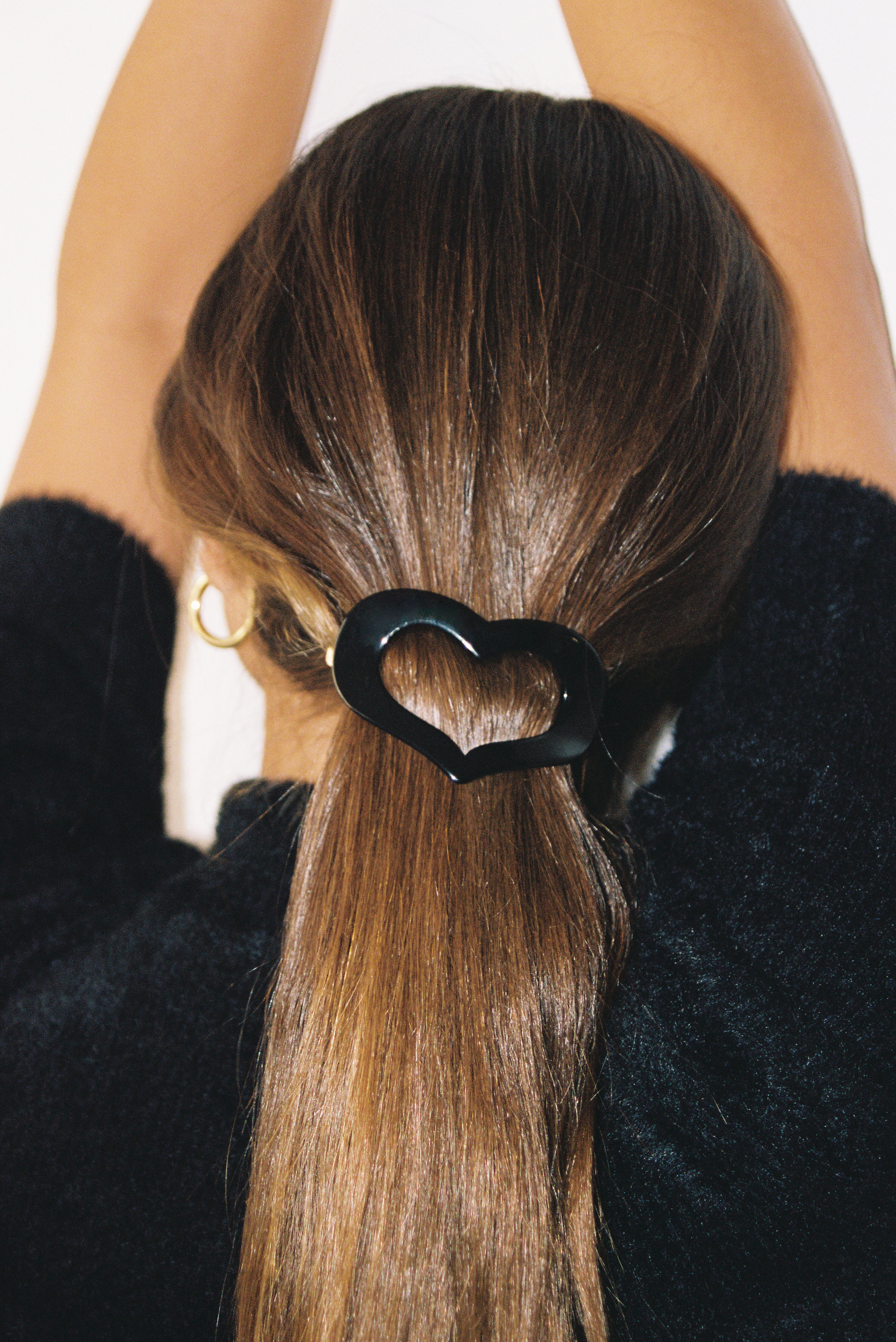 barrette en forme de coeur faite fabriquée en france en acétate de cellulose 