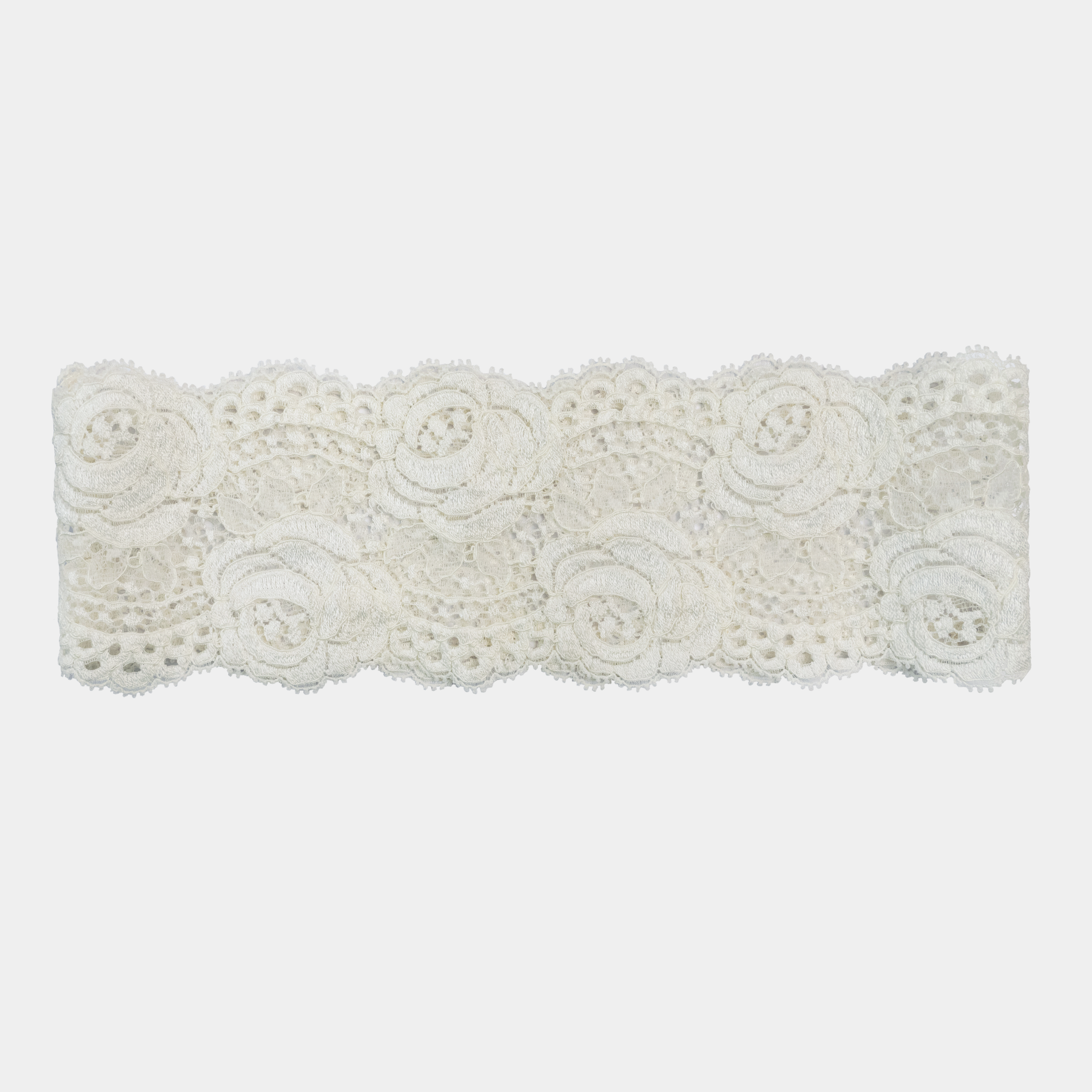 accessoire cheveux de type bandeau dentelle de calais fait en france de couleur ivoire
